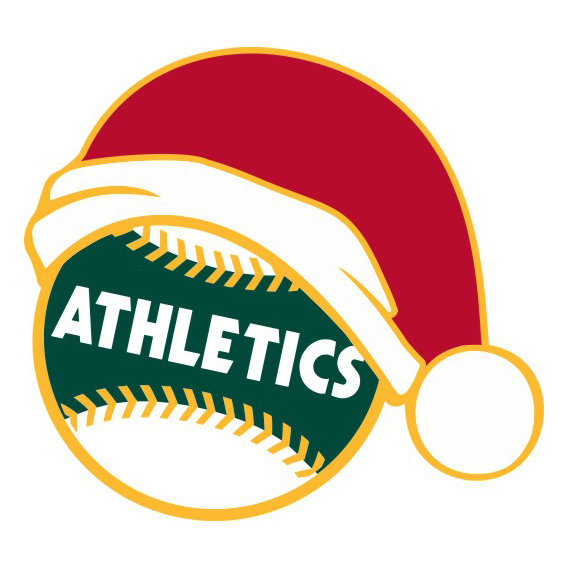 Oakland Athletics Baseball Christmas hat logo vinyl decal